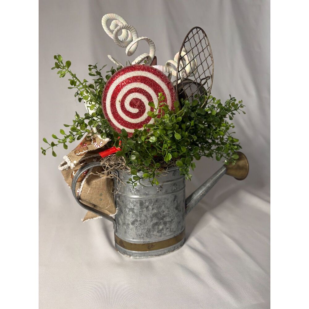 Vintage Christmas Baking Decor Water Can